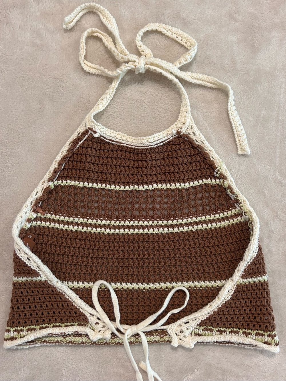 Open Knit Crochet | Bohemian Festival Top | Handmade Look | Size M - Picture 3 of 5